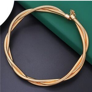 Gold Multi-Strand Snake Chain Choker